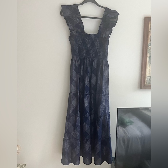 Hill house navy blue metallic nap dress - Picture 3 of 7